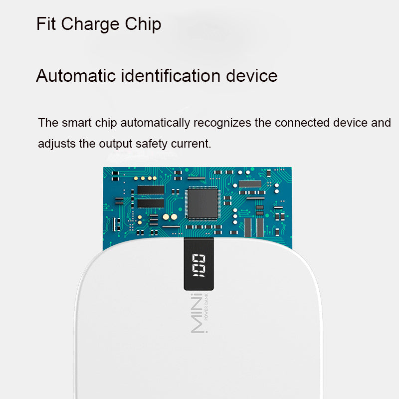 10000 mAh Mini Power Bank Fast Input Digital Display Powerbank