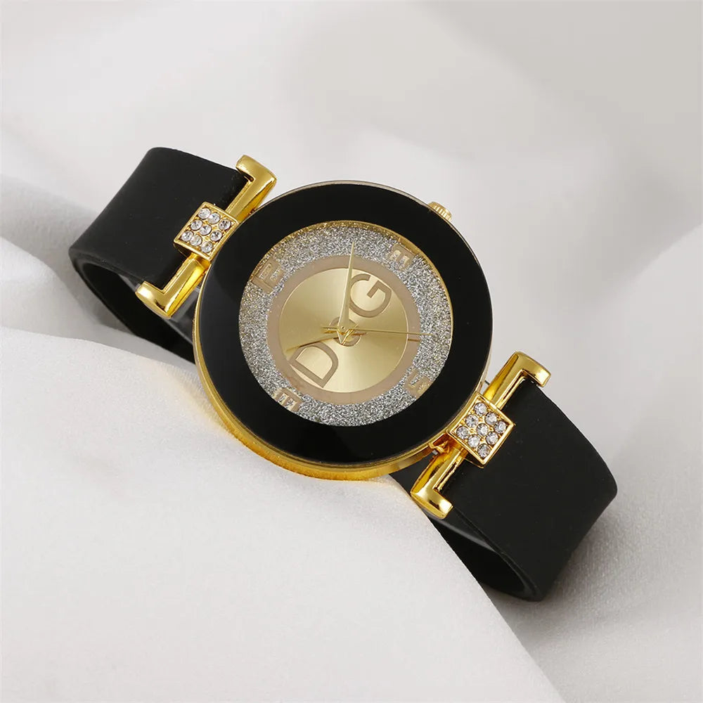 Simple black white quartz watches women minimalist