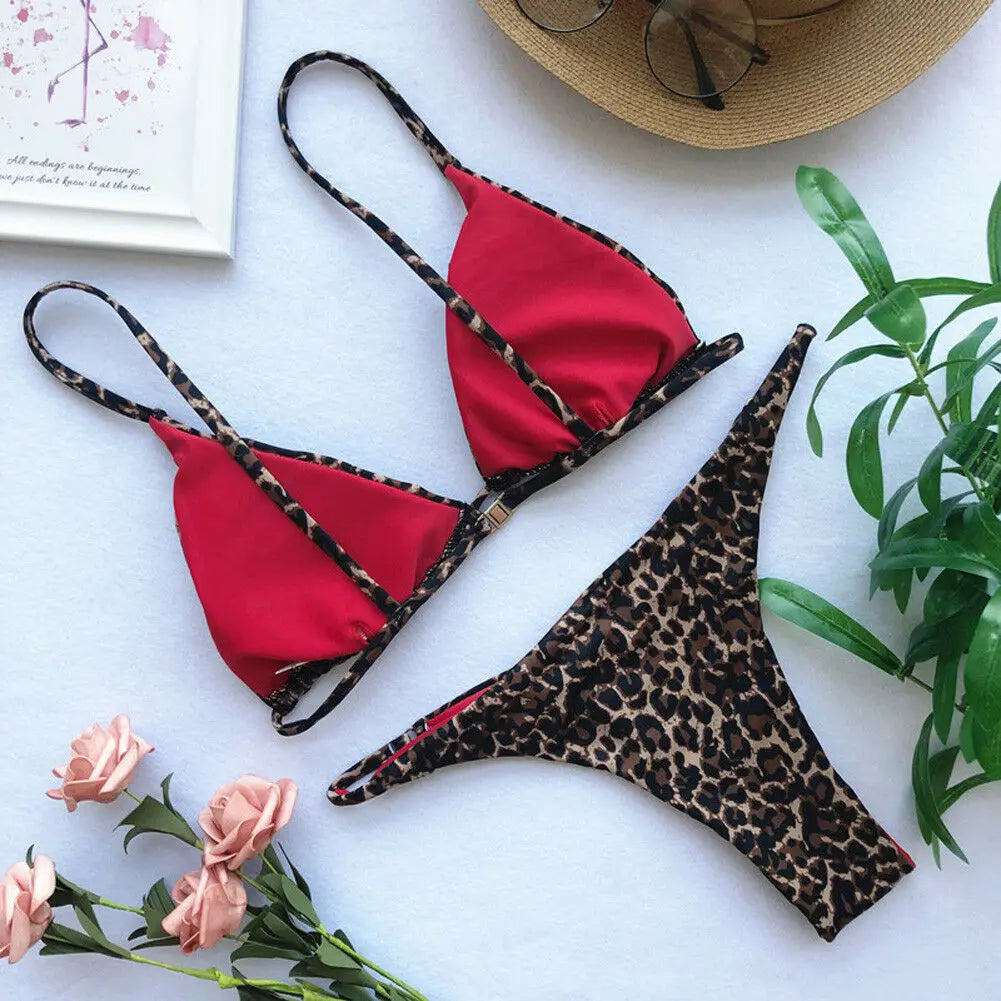 Women Swimsuit Sexy Leopard Bikini Summer Beach Bikini Set Ladies Holiday Swimwear Swimming Pool Bathing Suit