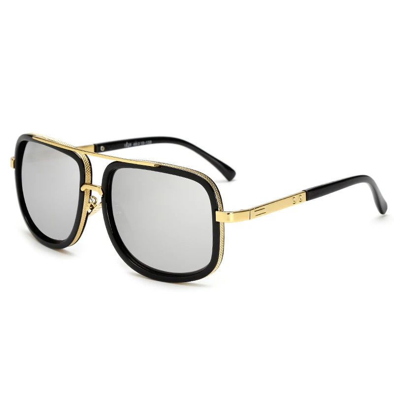 New Fashion Big Frame Sunglasses Men Square  Metal