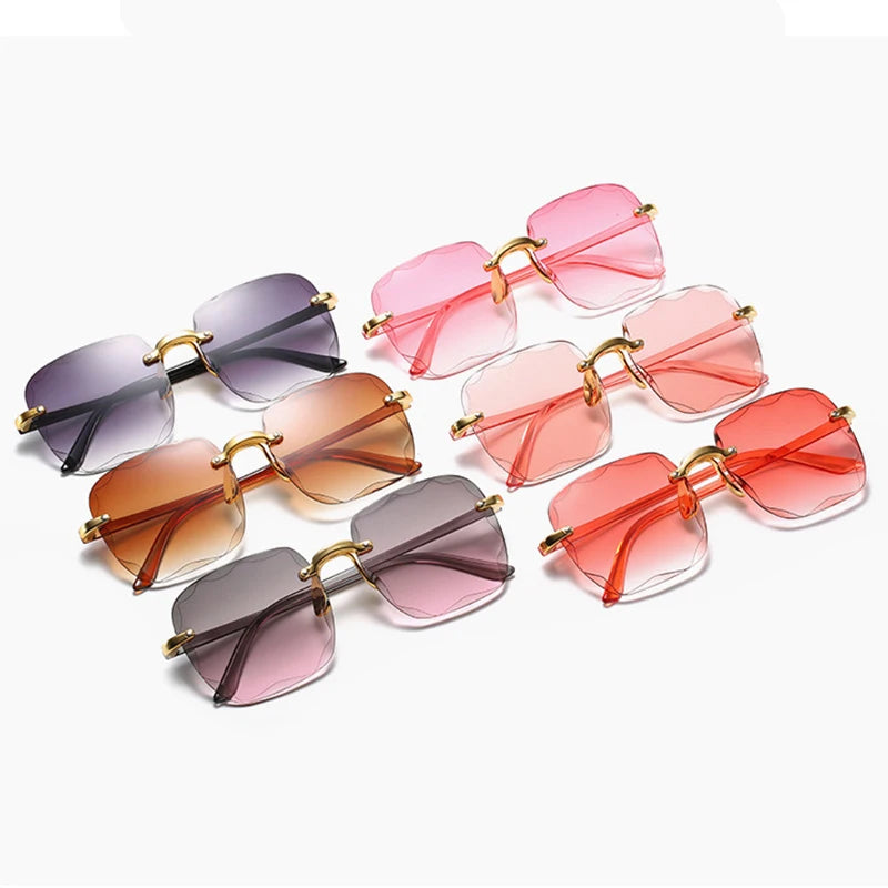 New Rimless Women's Sunglasses Fashion Gradient