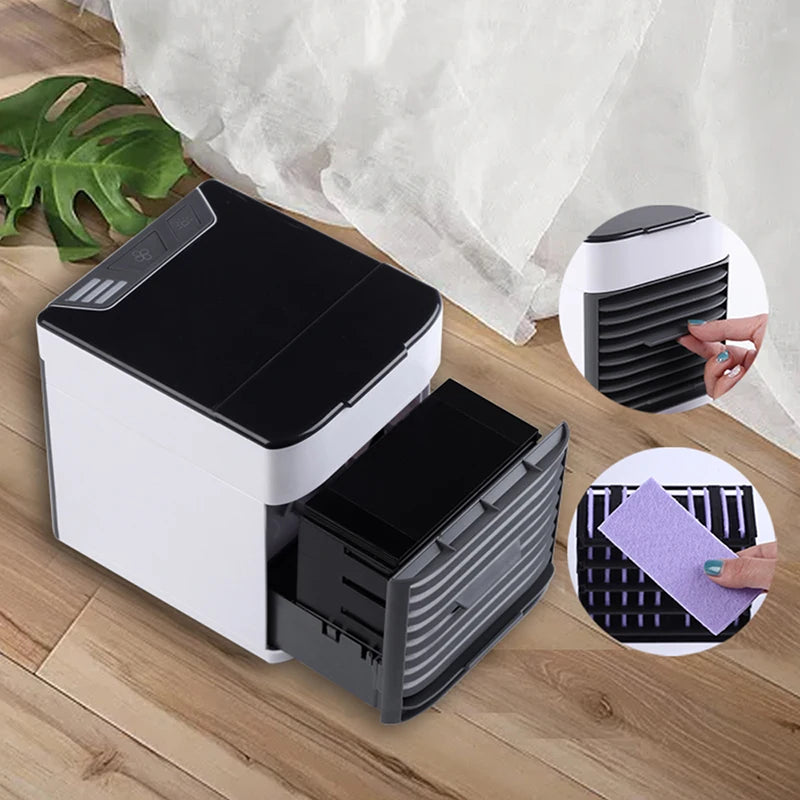 Portable Fan Add Ice Mini Air Conditioner Desktop Mobile Cooler Usb Mist Humidifier Sleep Quiet Lightweight For Office Dormitory