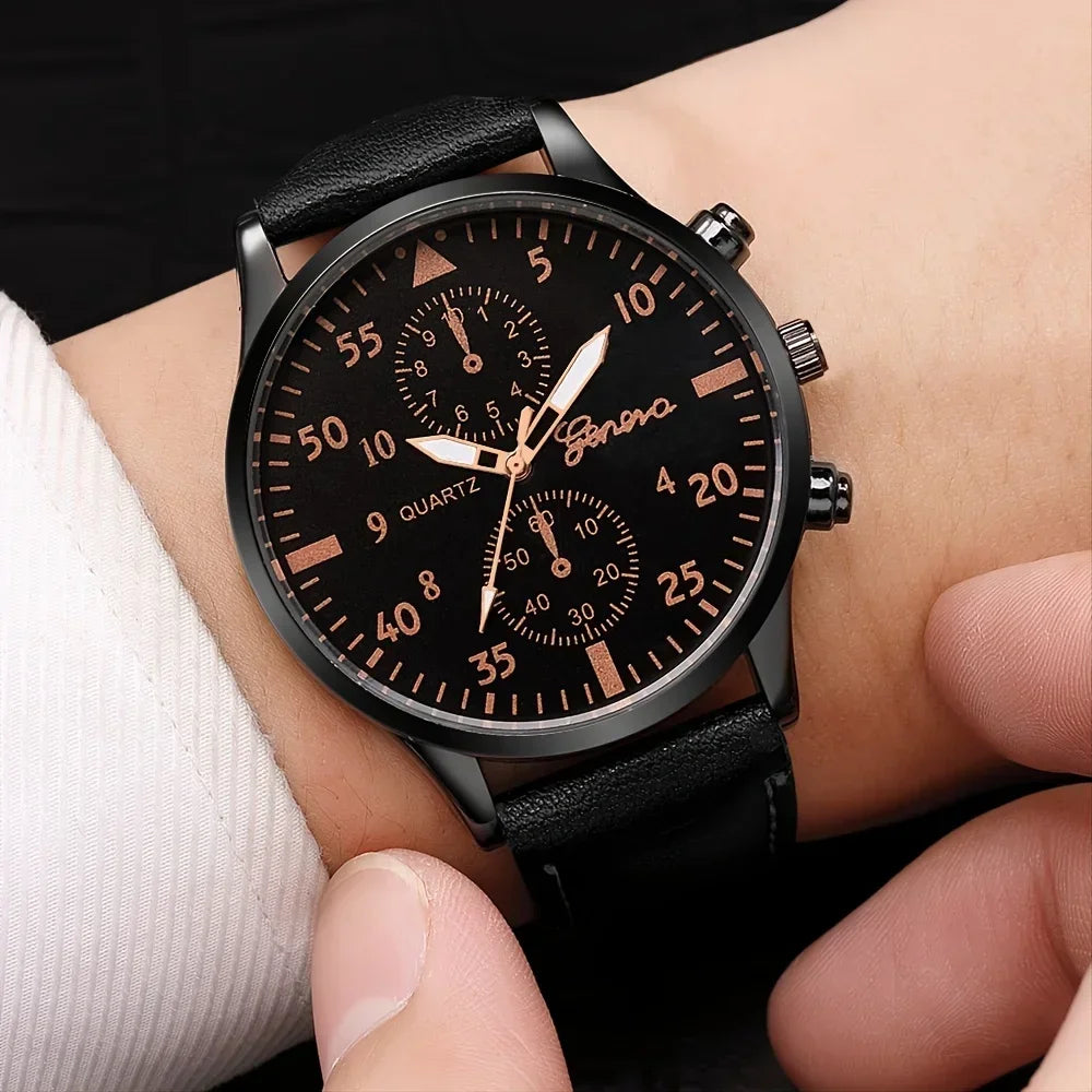 4/2/1pcs Men Sports Watches Set Man Business Quartz