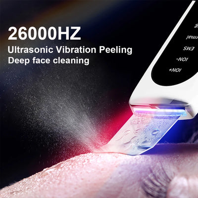 Ultrasonic Skin Scrubber Peeling Blackhead Remover Deep Face Cleaning Ultrasonic Ion Ance Pore Cleaner Facial Shovel Cleanser