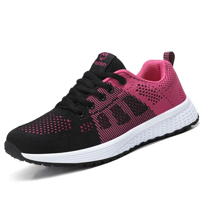 Women Casual Shoes Breathable Walking Mesh Lace