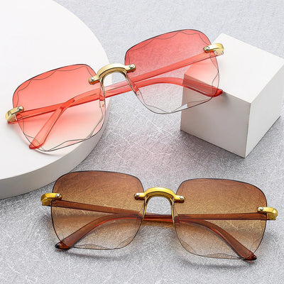 New Rimless Women's Sunglasses Fashion Gradient