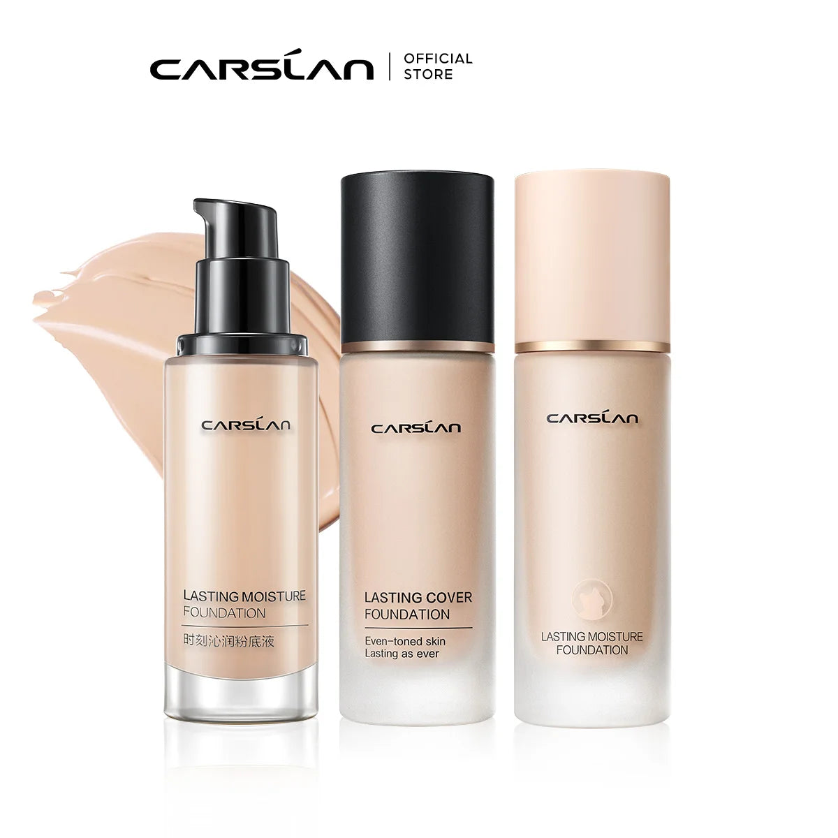 CARSLAN Long-lasting Moisture Matte Liquid Face Foundation Full Coverage Concealer Whitening Oil Control Face Base Makeup