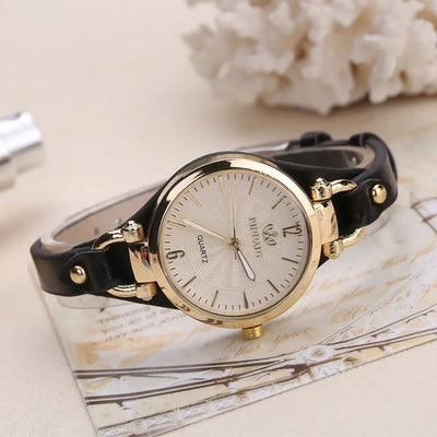 Watch Women PU Leather Thin Strap Wristwatch Ladies