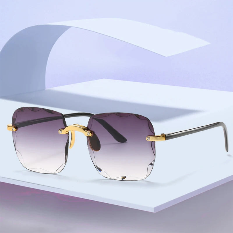 New Rimless Women's Sunglasses Fashion Gradient