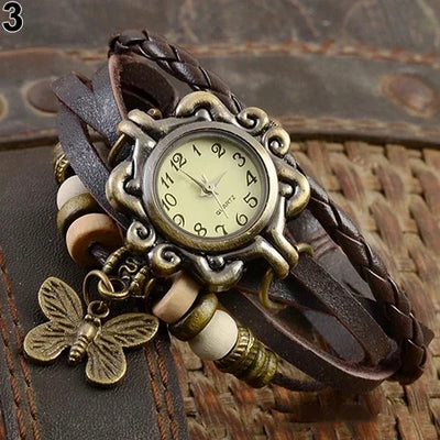 Women's Casual Vintage Multilayer Butterfly Faux Leather