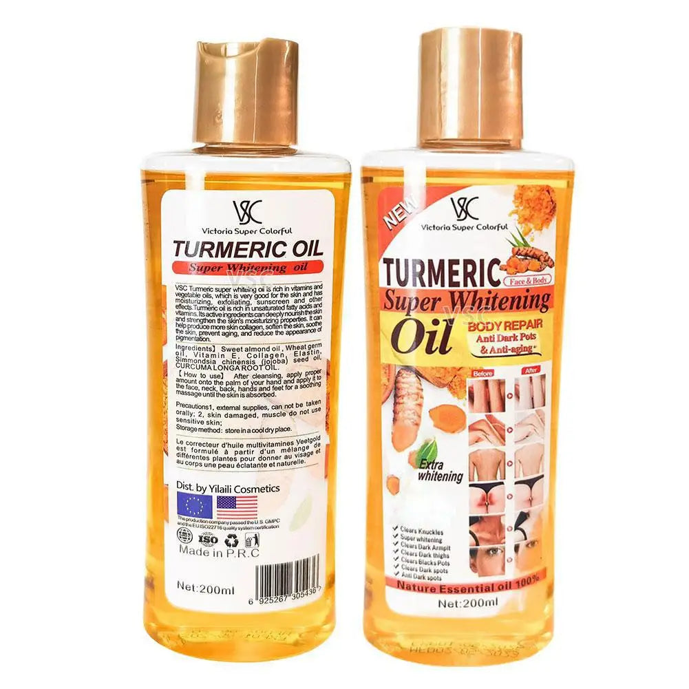 200ml Turmeric Face Body Serum Oil Clear Skin Tone Turmeric Face Serum Oil Moisturizing Skin Care