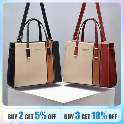 Patchwork Handbags For Women Adjustable Strap Top Handle Bag Large Capacity Totes Shoulder Bags Fashion Crossbody Bags Work Gift