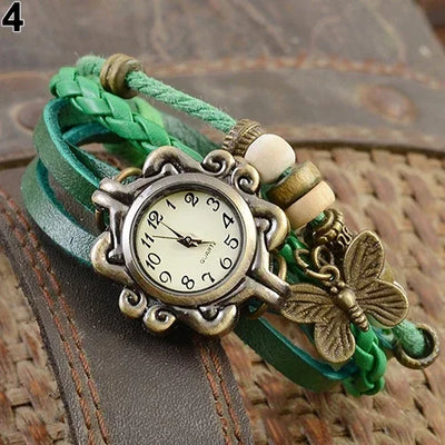 Women's Casual Vintage Multilayer Butterfly Faux Leather