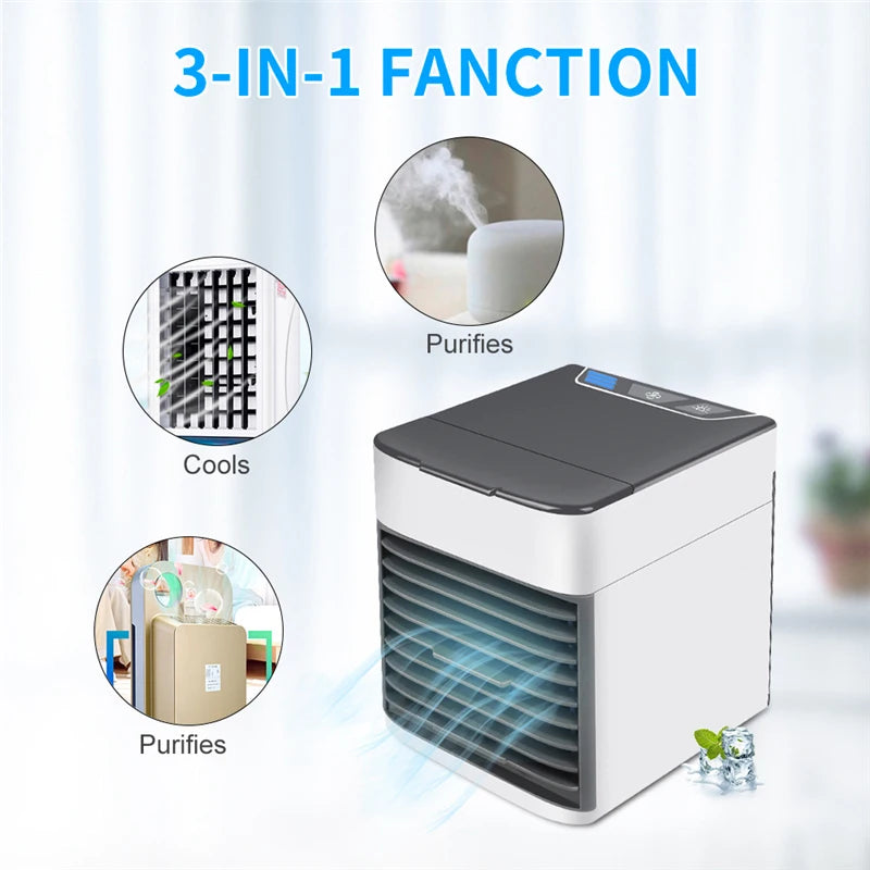 Air Conditioning Fan Portable Air Spray Cooler 3 Speed Adjustable Mute Ice Fog Refrigeration For Home Office Outdoors