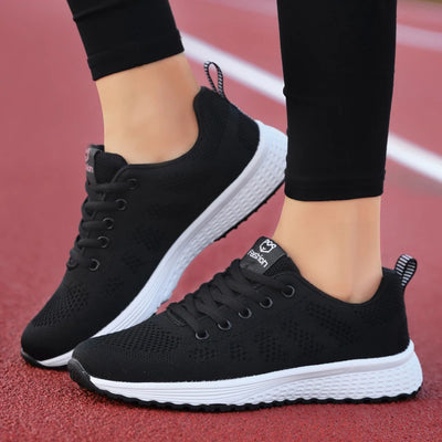 Women Casual Shoes Breathable Walking Mesh Lace