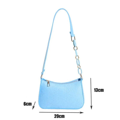 Fashion Felt Cloth Pattern Shoulder Bags For Women Small Handle Underarm Bag Clutch Luxury Solid Color Female Handbag With Purse