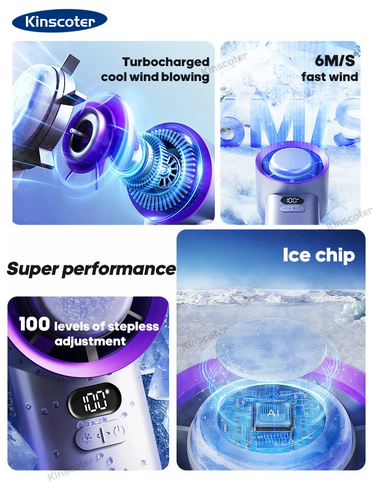 Portable Handheld Turbo Fan 100 Wind Speeds Adjustable Mini Personal Fan Battery Operated Electric Eyelash Fan