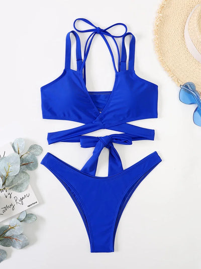 Sexy Cut-out Wrap Bikini Swimsuit Women Swimwear Micro Bikinis Set Thong Beach Swimming Wear for Woman Bathing Suit Biquini