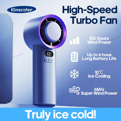 Portable Handheld Turbo Fan 100 Wind Speeds Adjustable Mini Personal Fan Battery Operated Electric Eyelash Fan